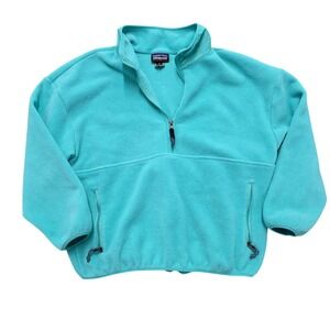 Vintage Patagonia Synchilla Fleece Pullover Aqua XL Quarter Zip Women Gorpcore‎